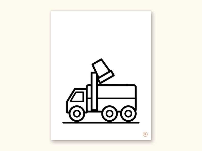 Truck Coloring Pages | ABC Letter Tracing for Kids Ages 2-4 (Digital PDF): sample page 38 of 55