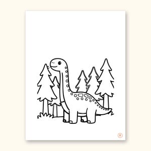 Dinosaur ABC Coloring Book, Letter Tracing, Ages 2-5 (Digital PDF): sample page 6 of 55