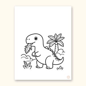 Dinosaur ABC Coloring Book, Letter Tracing, Ages 2-5 (Digital PDF): sample page 20 of 55
