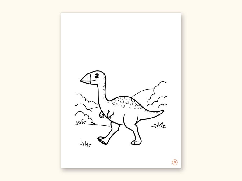 Dinosaur ABC Coloring Book, Letter Tracing, Ages 2-5 (Digital PDF): sample page 16 of 55