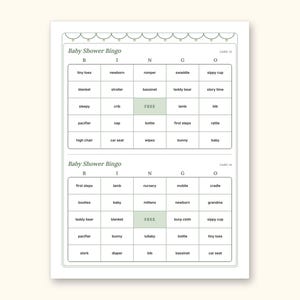 Baby Shower Games | Bingo Cards for Hosts (Digital PDF): sample page 9 of 21