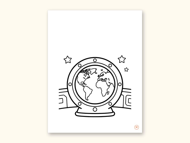 Space Coloring Pages | ABC Letter Tracing for Kids Ages 2-5 (Digital PDF): sample page 48 of 55