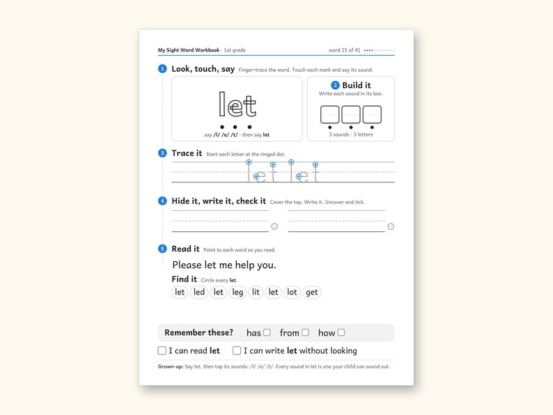 Sight Word Worksheets | 1st Grade Dolch Workbook for Ages 6-7 (Digital PDF): sample page 23 of 56