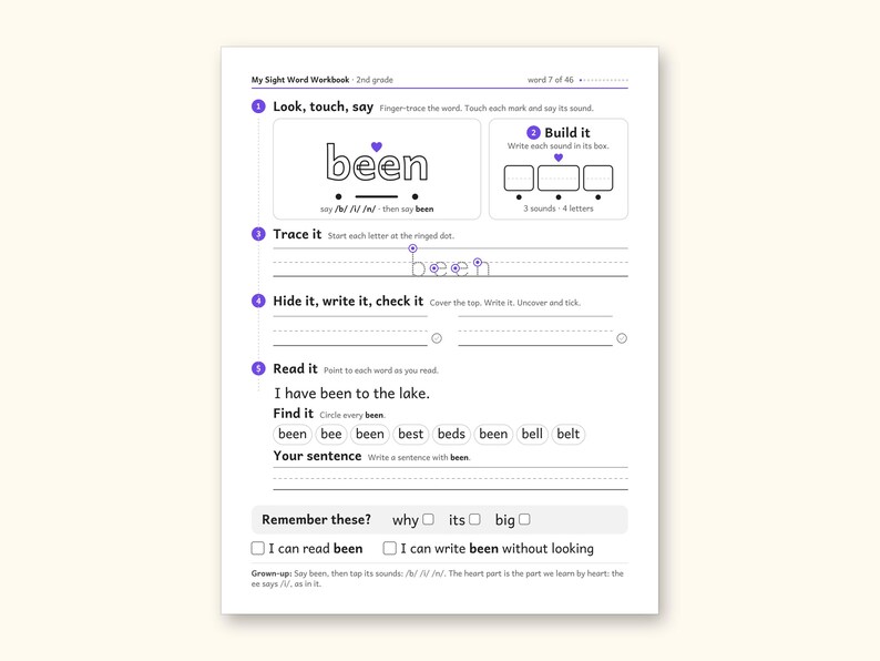 Sight Word Worksheets | 2nd Grade Dolch Workbook for Ages 7-8 (Digital PDF): sample page 14 of 62