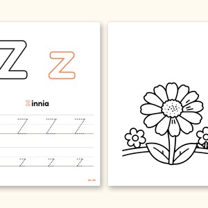 Nature Coloring Pages | ABC Letter Tracing for Kids Ages 2-5 (Digital PDF): pages 53 and 54 side by side
