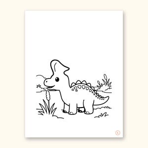 Dinosaur ABC Coloring Book, Letter Tracing, Ages 2-5 (Digital PDF): sample page 26 of 55