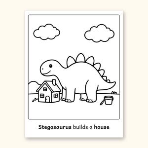 Dinosaur Coloring Pages | 50 Construction Pictures for Ages 3-6 (Digital PDF): sample page 52 of 53