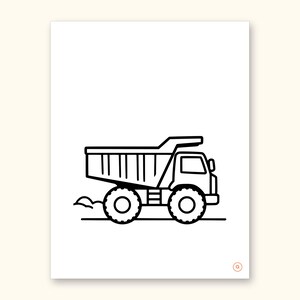 Truck Coloring Pages | ABC Letter Tracing for Kids Ages 2-4 (Digital PDF): sample page 36 of 55