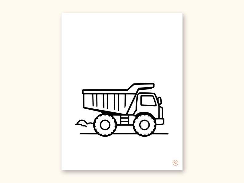 Truck Coloring Pages | ABC Letter Tracing for Kids Ages 2-4 (Digital PDF): sample page 36 of 55