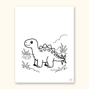 Dinosaur ABC Coloring Book, Letter Tracing, Ages 2-5 (Digital PDF): sample page 48 of 55