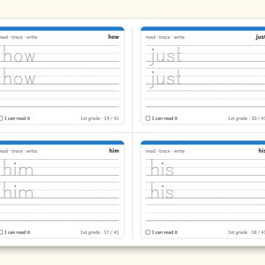 Sight Words | 1st Grade Dolch Flashcards for Ages 6-7 (Digital PDF): sample page 16 of 28