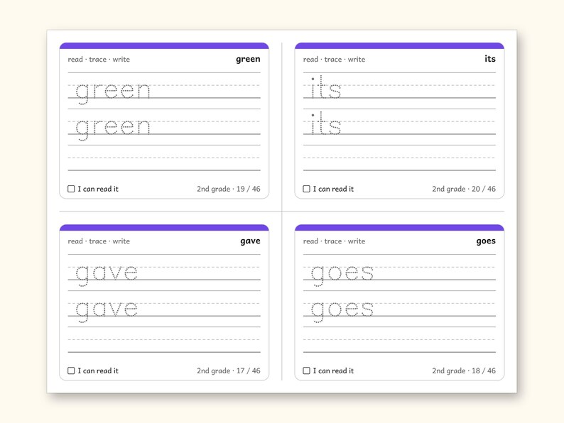 Sight Words | 2nd Grade Dolch Flashcards for Ages 7-8 (Digital PDF): sample page 16 of 30
