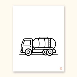 Truck Coloring Pages | ABC Letter Tracing for Kids Ages 2-4 (Digital PDF): sample page 32 of 55