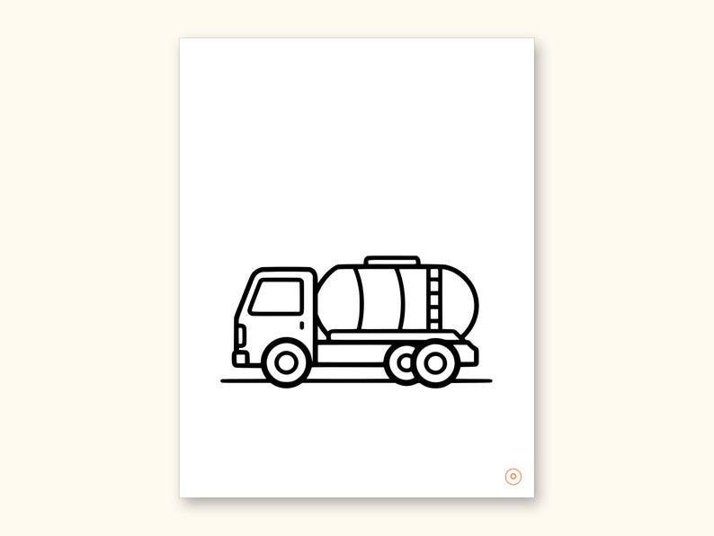 Truck Coloring Pages | ABC Letter Tracing for Kids Ages 2-4 (Digital PDF): sample page 32 of 55
