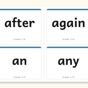 Sight Words | 1st Grade Dolch Flashcards for Ages 6-7 (Digital PDF): Preview 1: read sides