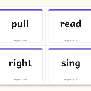 Sight Words | 2nd Grade Dolch Flashcards for Ages 7-8 (Digital PDF): sample page 19 of 30