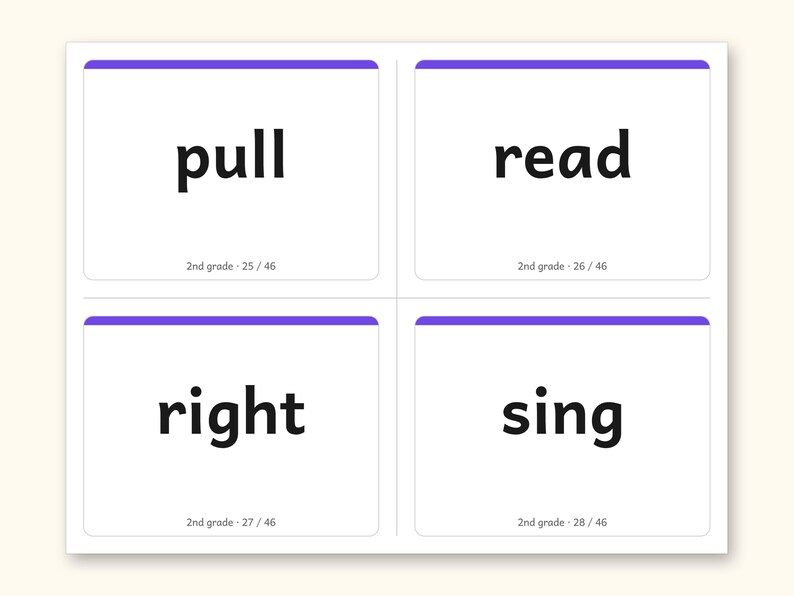 Sight Words | 2nd Grade Dolch Flashcards for Ages 7-8 (Digital PDF): sample page 19 of 30