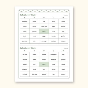 Baby Shower Games | Bingo Cards for Hosts (Digital PDF): sample page 6 of 21