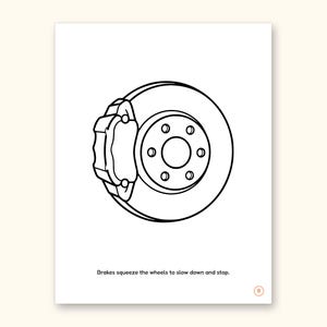 Car Coloring Pages | ABC Letter & Word Tracing for Kids Ages 4-8 (Digital PDF): sample page 6 of 55