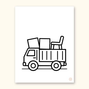 Truck Coloring Pages | ABC Letter Tracing for Kids Ages 2-4 (Digital PDF): sample page 22 of 55