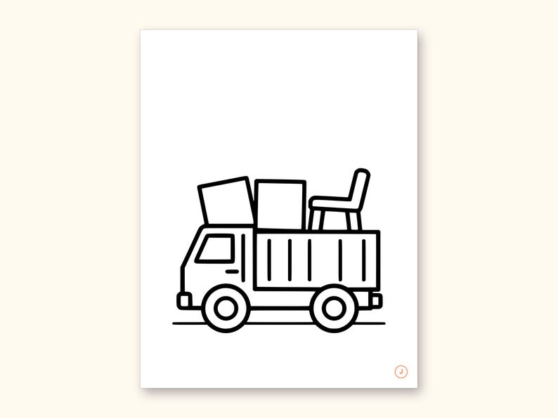 Truck Coloring Pages | ABC Letter Tracing for Kids Ages 2-4 (Digital PDF): sample page 22 of 55