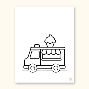 Truck Coloring Pages | ABC Letter Tracing for Kids Ages 2-4 (Digital PDF): sample page 20 of 55
