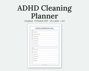 ADHD Cleaning Planner | Zone Checklists and Chore Chart for Adults (Digital PDF)