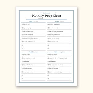Cleaning Schedule | Daily Checklist and Weekly Room Grid (PDF + Excel): sample page 14 of 20