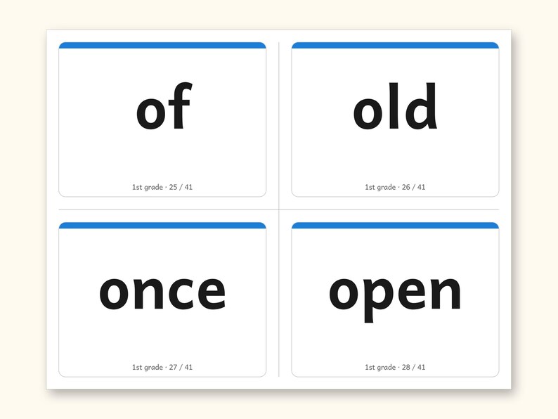 Sight Words | 1st Grade Dolch Flashcards for Ages 6-7 (Digital PDF): sample page 19 of 28