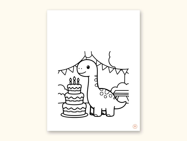 Dinosaur Party ABC Coloring Book | Letter Tracing for Toddlers (Digital PDF): sample page 6 of 55