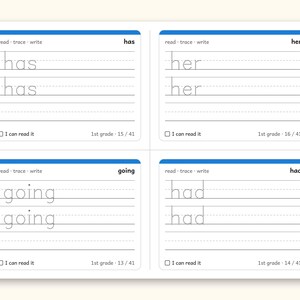 Sight Words | 1st Grade Dolch Flashcards for Ages 6-7 (Digital PDF): sample page 14 of 28