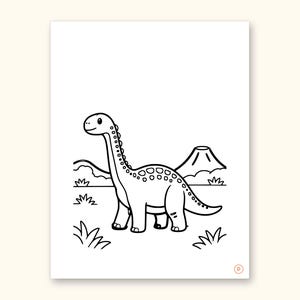 Dinosaur ABC Coloring Book, Letter Tracing, Ages 2-5 (Digital PDF): sample page 10 of 55