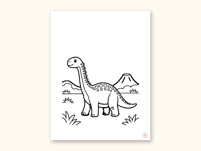 Dinosaur ABC Coloring Book, Letter Tracing, Ages 2-5 (Digital PDF): sample page 10 of 55