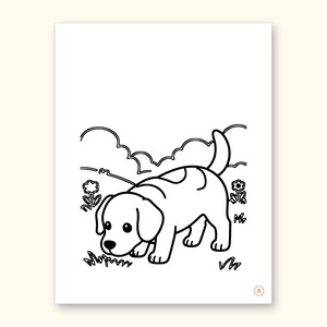 Dog Coloring Pages | ABC Letter Tracing for Kids Ages 2-5 (Digital PDF): sample page 6 of 55
