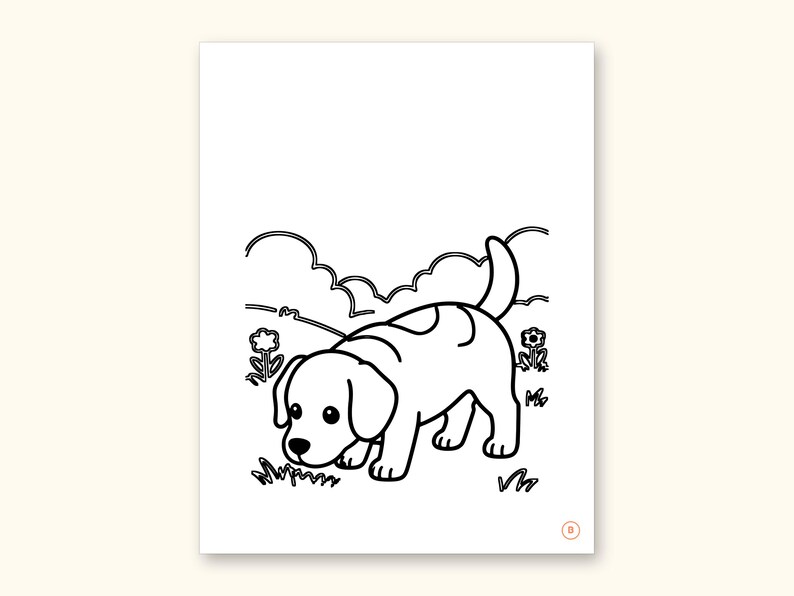 Dog Coloring Pages | ABC Letter Tracing for Kids Ages 2-5 (Digital PDF): sample page 6 of 55