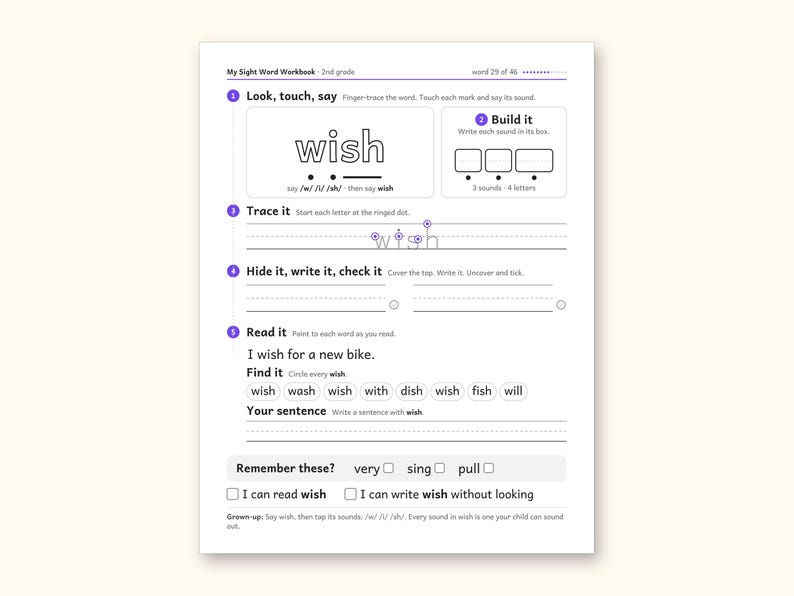 Sight Word Worksheets | 2nd Grade Dolch Workbook for Ages 7-8 (Digital PDF): sample page 39 of 62