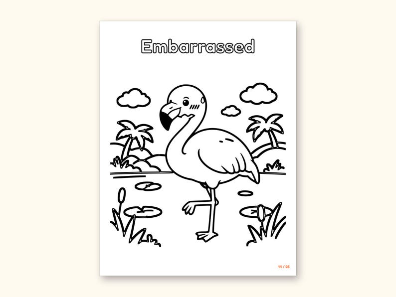 Animal Coloring Pages | 25 Feelings Pictures for Kids Ages 4-8 (Digital PDF): sample page 17 of 29