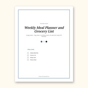 Meal Planner | Grocery List for Home Cooks (PDF + Excel): sample page 11 of 20