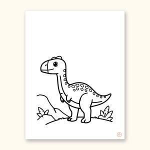 Dinosaur ABC Coloring Book, Letter Tracing, Ages 2-5 (Digital PDF): sample page 32 of 55
