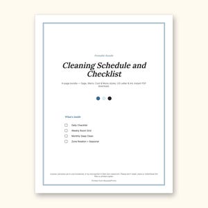 Cleaning Schedule | Daily Checklist and Weekly Room Grid (PDF + Excel): sample page 11 of 20