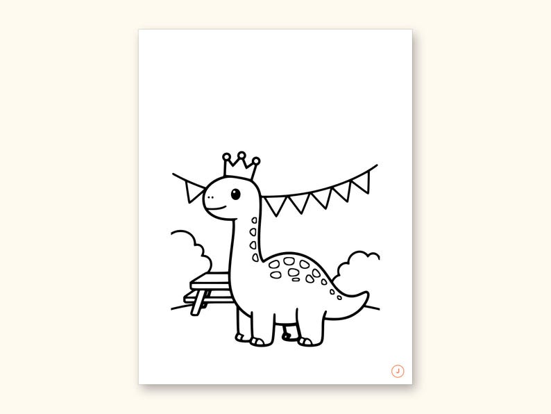 Dinosaur Party ABC Coloring Book | Letter Tracing for Toddlers (Digital PDF): sample page 22 of 55