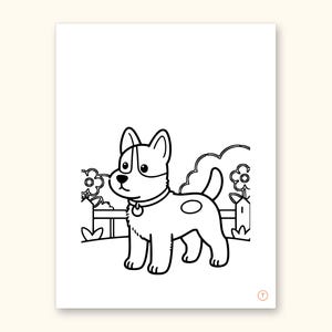 Dog Coloring Pages | ABC Letter Tracing for Kids Ages 2-5 (Digital PDF): sample page 42 of 55