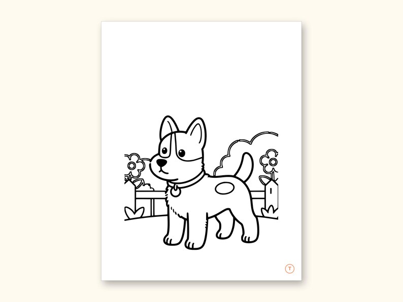 Dog Coloring Pages | ABC Letter Tracing for Kids Ages 2-5 (Digital PDF): sample page 42 of 55
