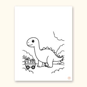 Dinosaur Party ABC Coloring Book | Letter Tracing for Toddlers (Digital PDF): sample page 48 of 55