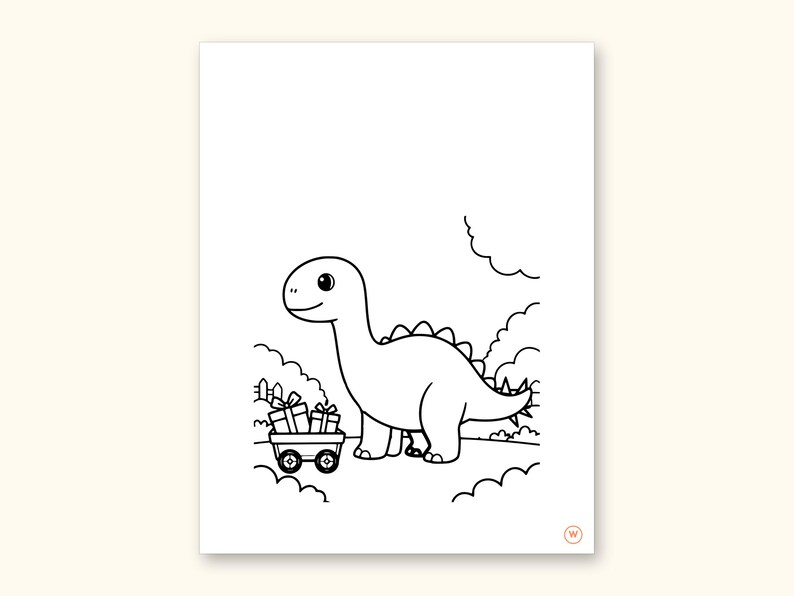 Dinosaur Party ABC Coloring Book | Letter Tracing for Toddlers (Digital PDF): sample page 48 of 55