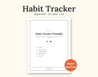Gewoontetracker | Maandelijkse en wekelijkse roosters zonder datum voor thuisgebruik (digitale pdf)