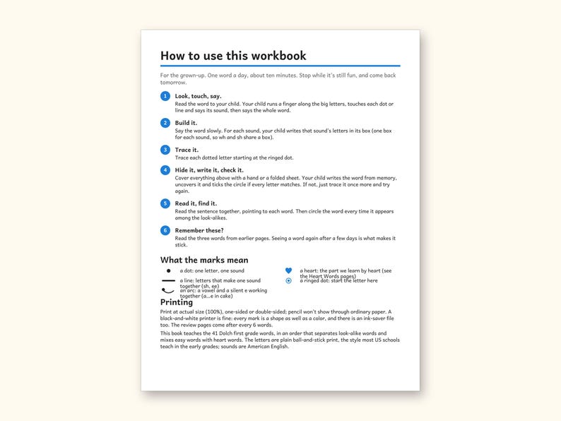 Sight Word Worksheets | 1st Grade Dolch Workbook for Ages 6-7 (Digital PDF): sample page 2 of 56
