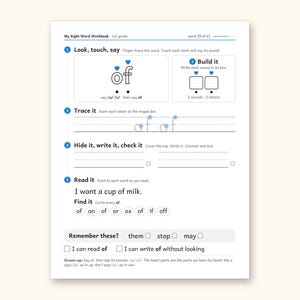 Sight Word Worksheets | 1st Grade Dolch Workbook for Ages 6-7 (Digital PDF): sample page 39 of 56
