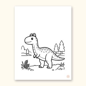 Dinosaur Coloring Pages | Detailed Scenes ABC Tracing for Ages 4-8 (Digital PDF): sample page 10 of 55