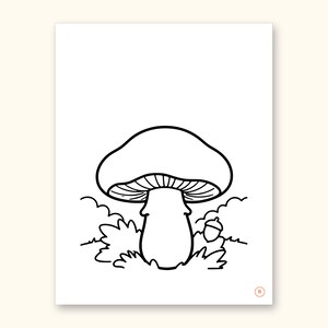 Mushroom Coloring Pages | ABC Letter Tracing for Kids Ages 2-5 (Digital PDF): sample page 38 of 55